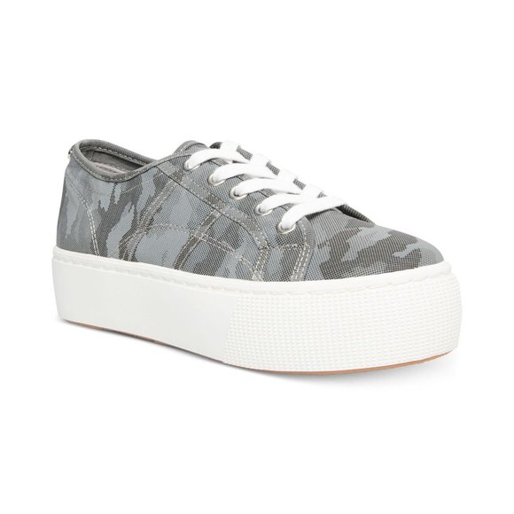Steve Madden Women's Camo Platform Emmi Sneaker Gray Metallic Shoe Size 9M - Picture 3 of 15
